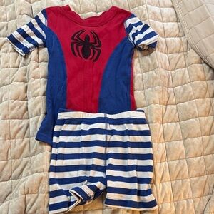 Hanna Andersson Marvel Kids Red & Blue Spider Pajama Set